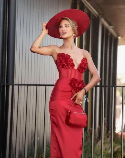 MADOH. Red midi dress for rent on The Volte - image 2