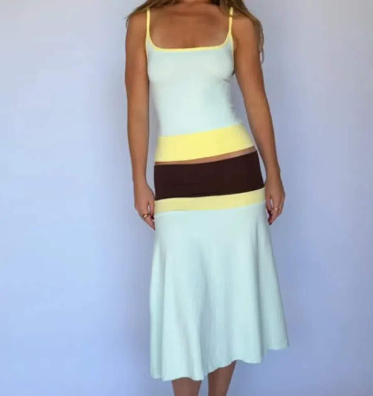 BLANCH WEAR Lucy Midi Skirt & Stella Tank Mirage for rent on The Volte - main image