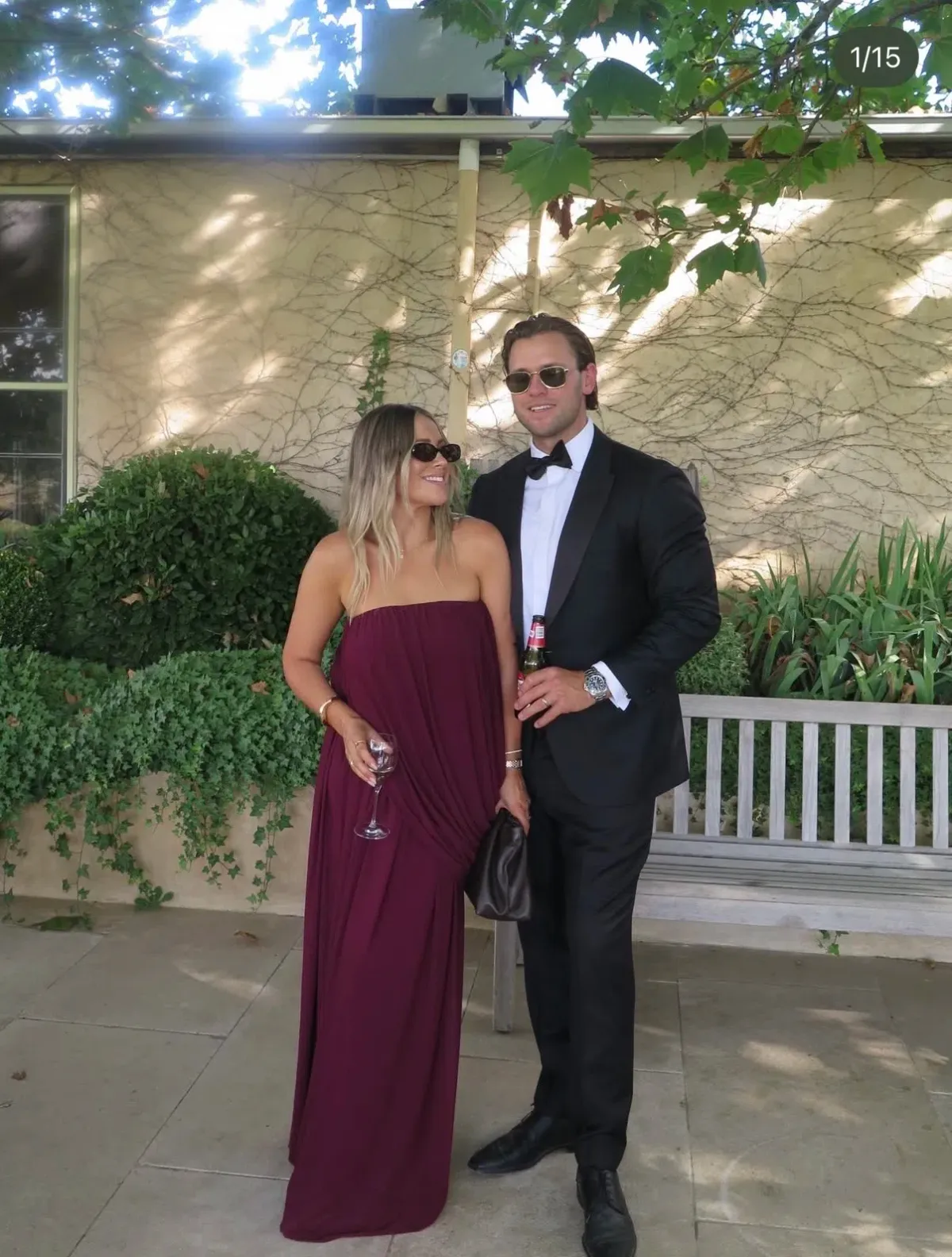 PLT MULBERRY MESH DRAPE BANDEAU MAXI DRESS SIZE 12 for rent on The Volte - main image