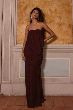 PLT MULBERRY MESH DRAPE BANDEAU MAXI DRESS SIZE 12 for rent on The Volte - image 2