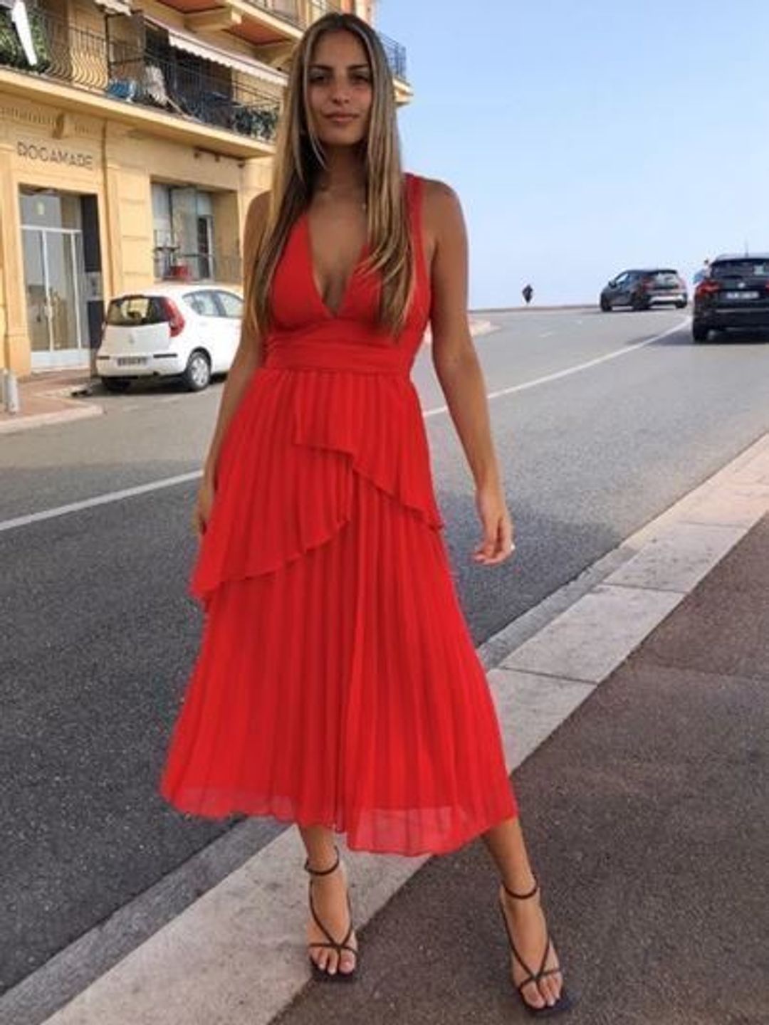 Talulah Sugar and spice red hot midi dress size 10 for rent on The Volte - main image