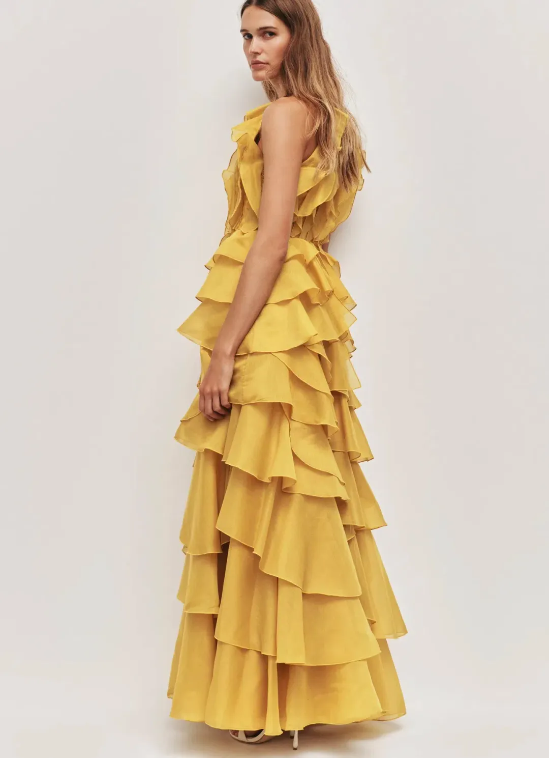 Aje Cleo Gown size 8 Chartreuse for rent on The Volte - main image