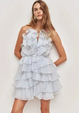 Aje Cleo Mini Dress size 16 Silver Blue for rent on The Volte - image 2