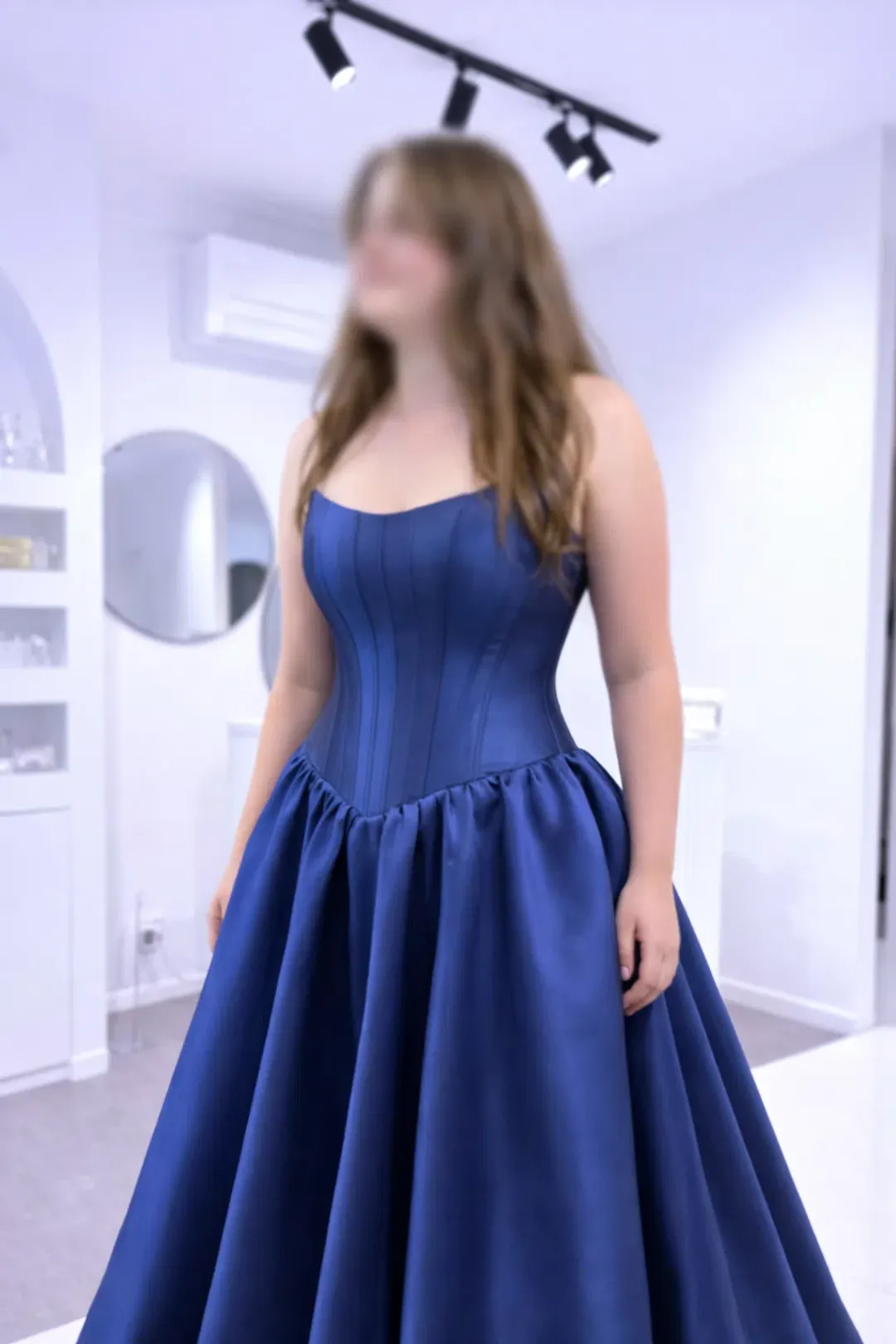 Francesca – Mikado Navy Formal Dress - Size 12 for rent on The Volte - main image