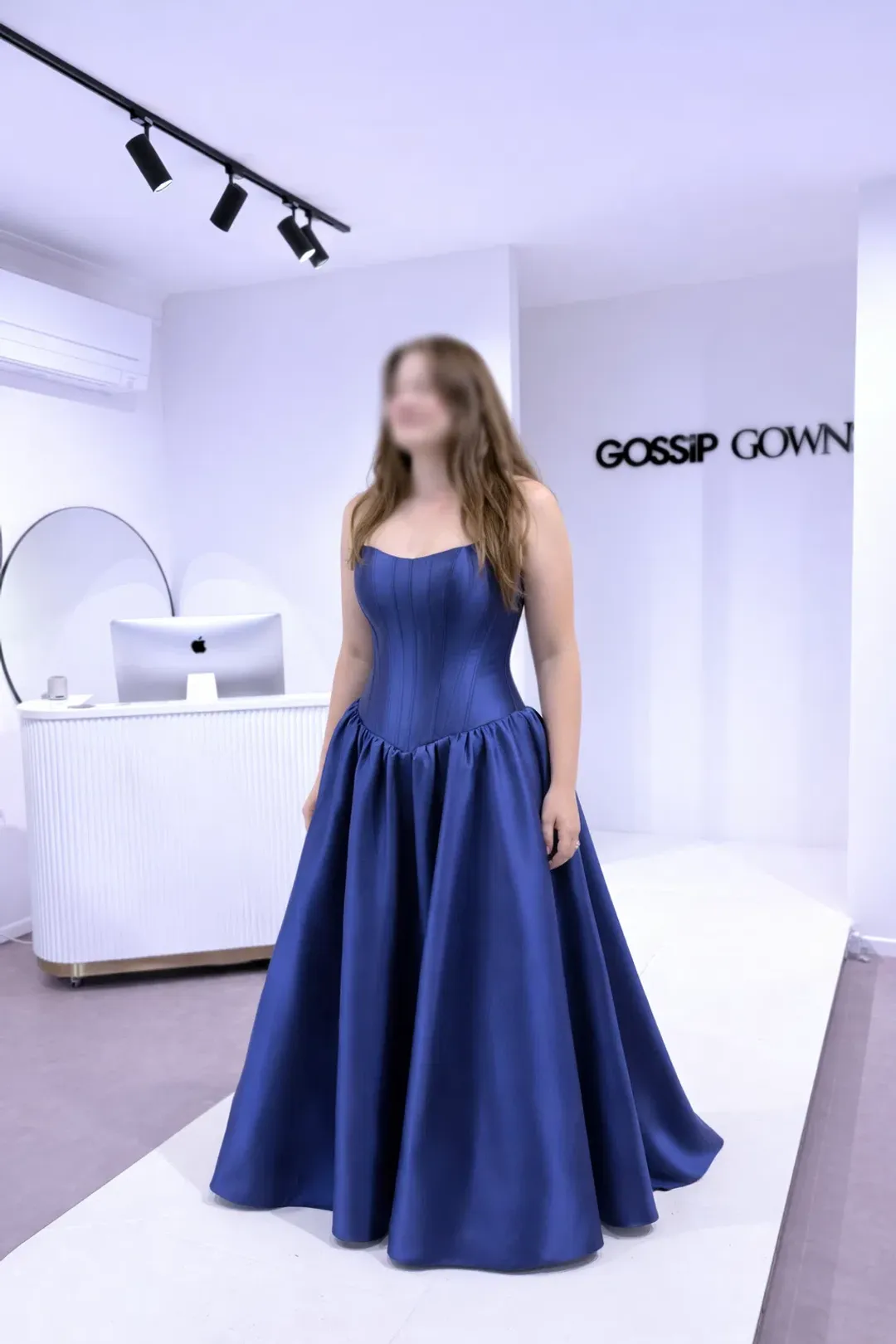 Francesca – Mikado Navy Formal Dress - Size 12 for rent on The Volte - main image