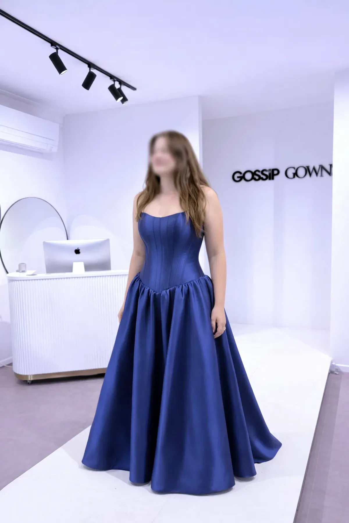 Francesca – Mikado Navy Formal Dress - Size 12 - Image 1