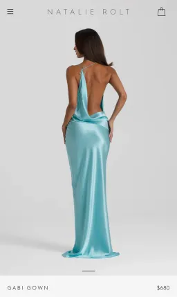 Nat Rolt Turquoise Gabi Gown size 8 for rent on The Volte - image 3