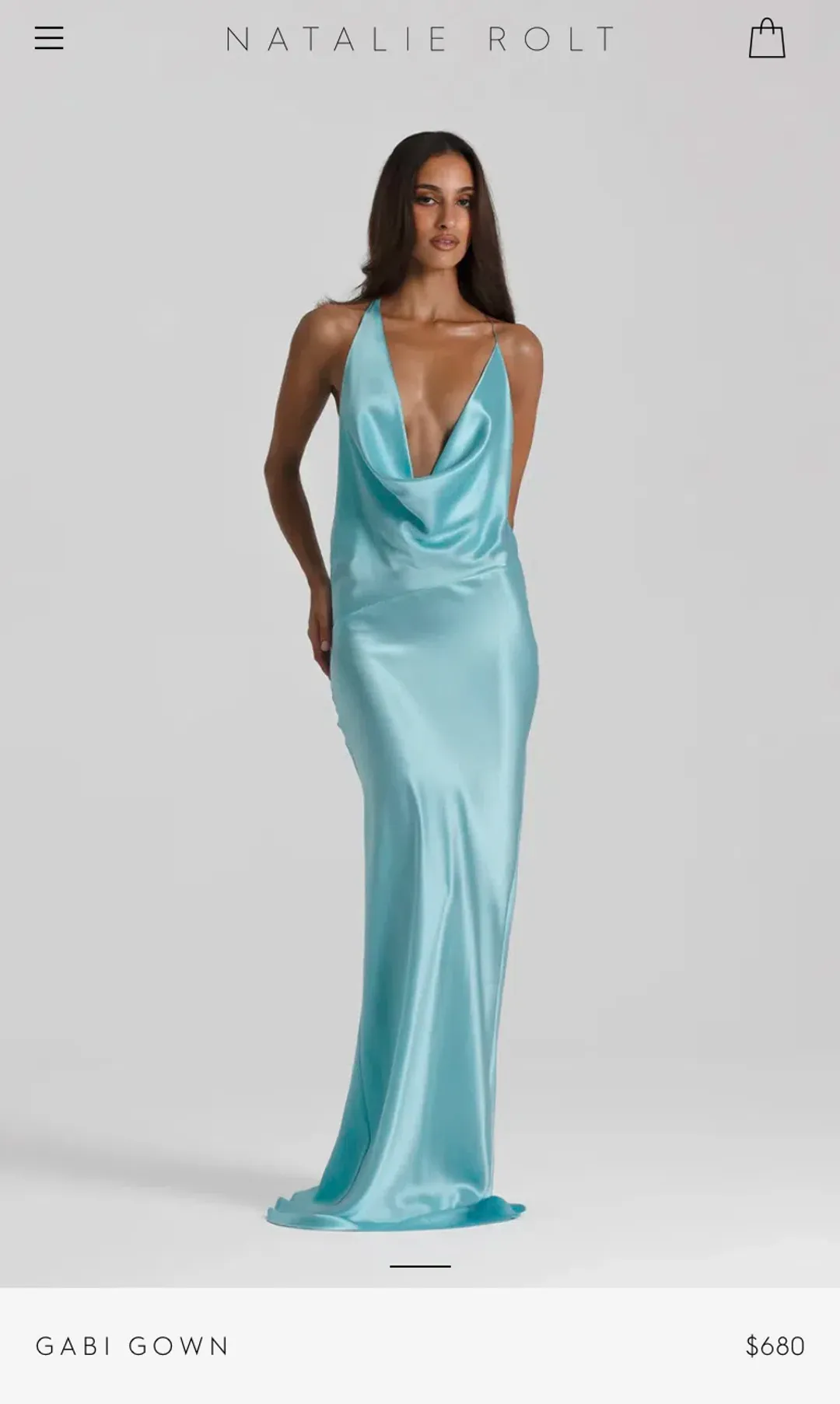 Nat Rolt Turquoise Gabi Gown size 8 for rent on The Volte - main image