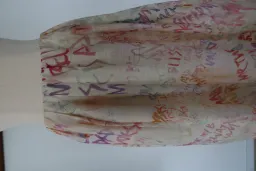 ZIMMERMANN Cream Voluminous Maxi Skirt with Multicoloured Writing Size 8 for rent on The Volte - image 3