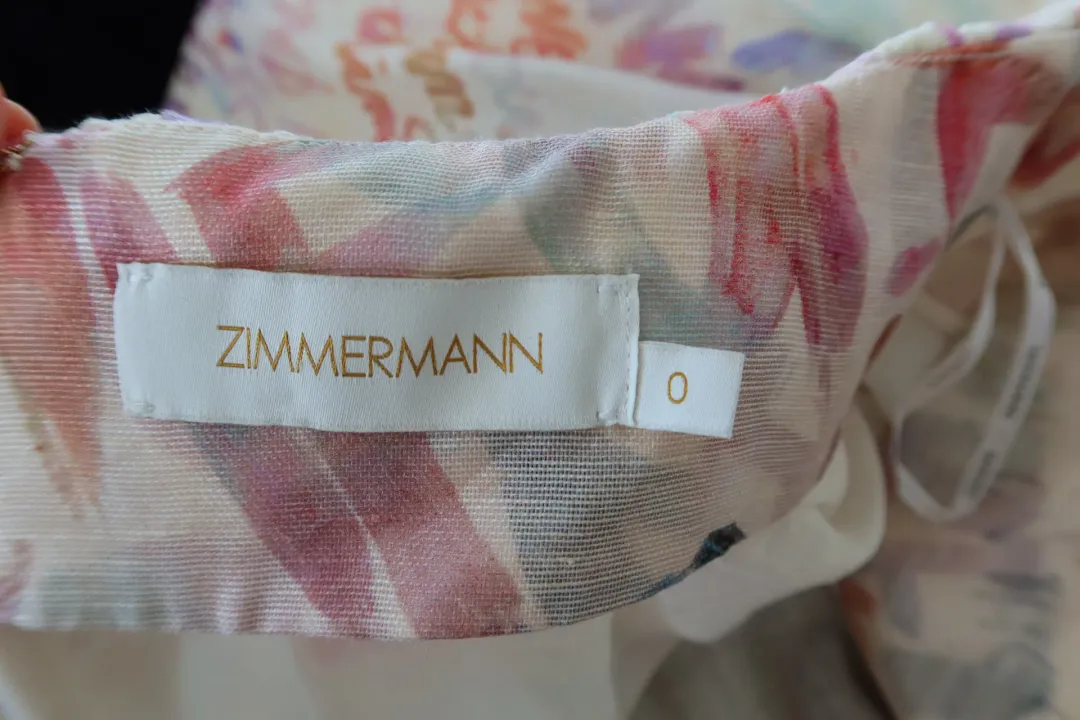 ZIMMERMANN Cream Voluminous Maxi Skirt with Multicoloured Writing Size 8 for rent on The Volte - main image