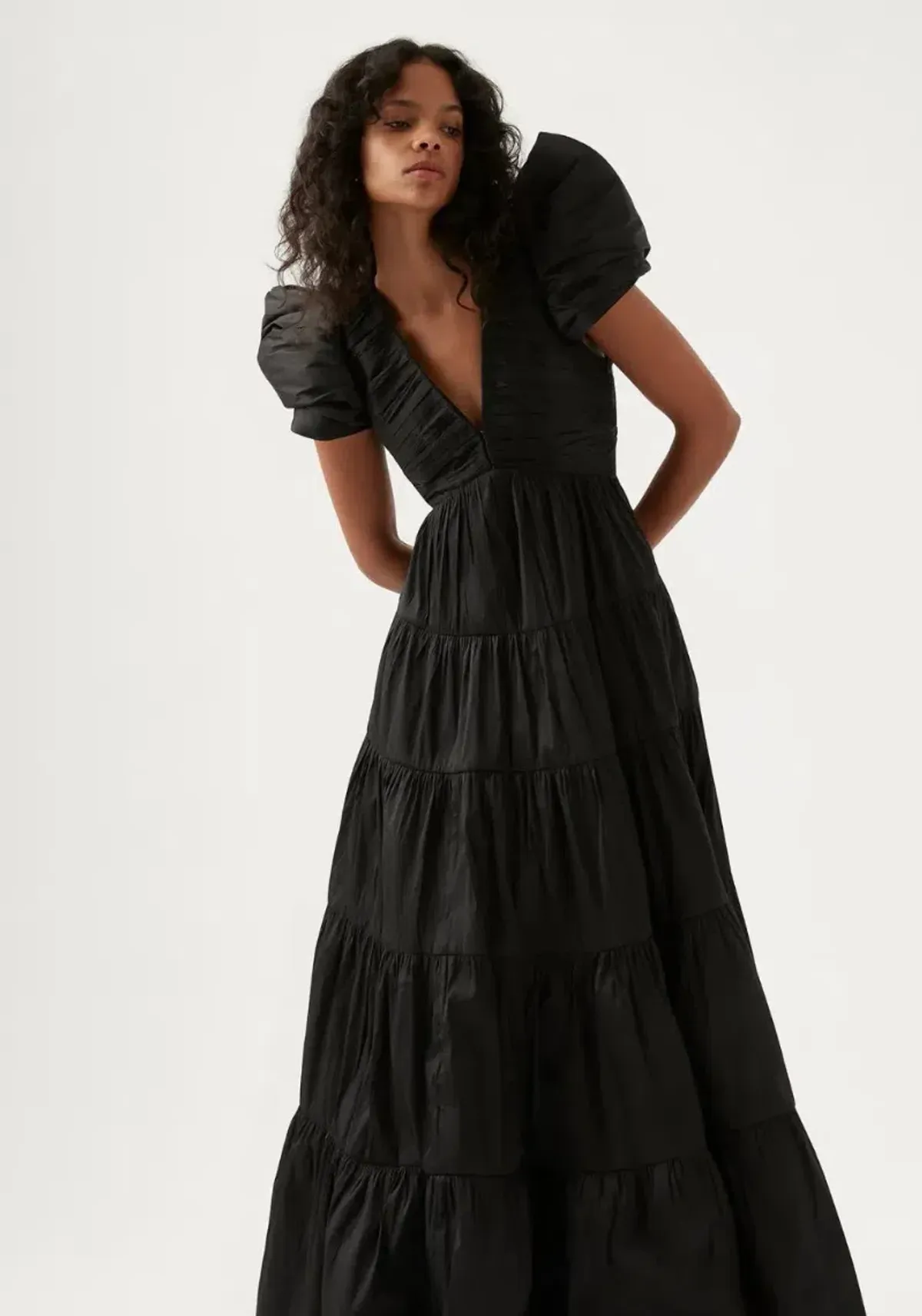 Aje Statuesque Tiered Gown Black Size AU 6 - Image 1