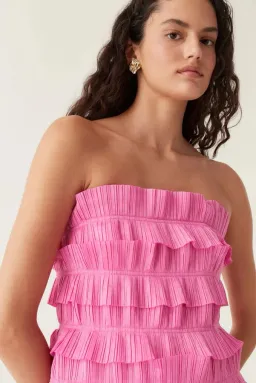 Aje Palladium Ruffled Mini Dress Muted Fuchsia Size S AU 8 for rent on The Volte - image 4