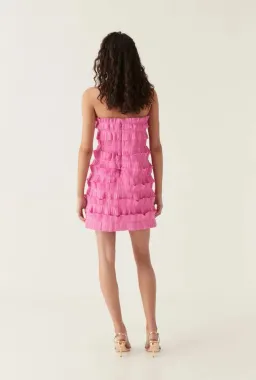 Aje Palladium Ruffled Mini Dress Muted Fuchsia Size S AU 8 for rent on The Volte - image 2