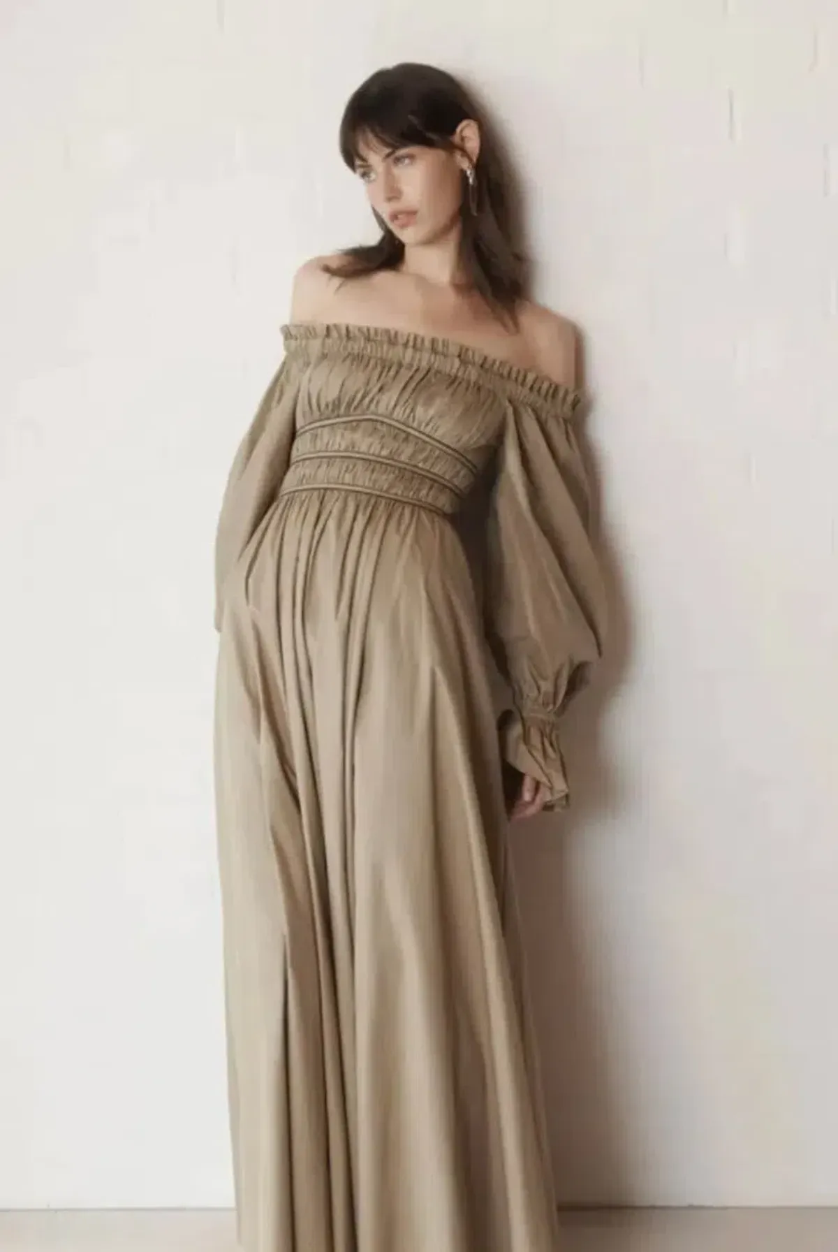 Aje Wattle Off Shoulder Midi Dress Taupe size 12 - Image 4