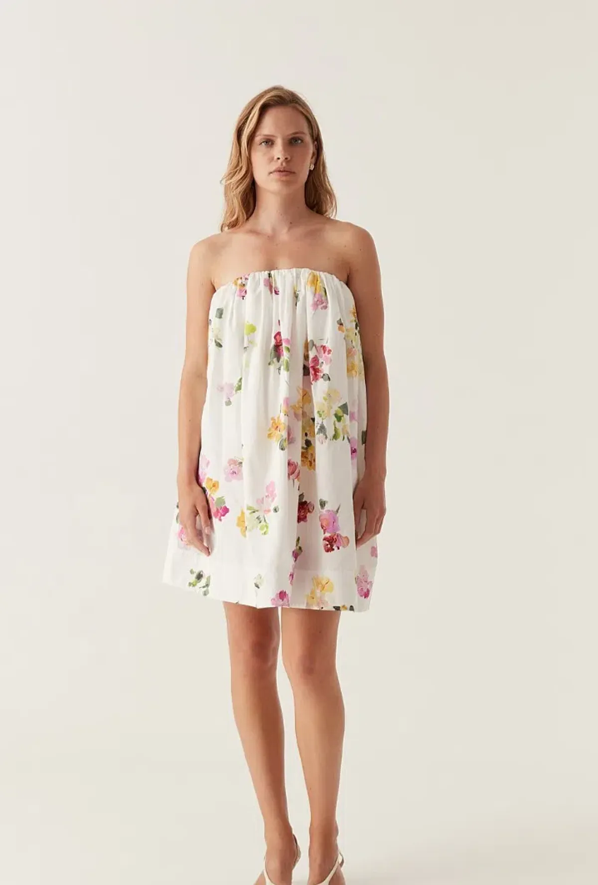 Aje Ayla Strapless Mini Dress White/Floral size 8 - Image 3