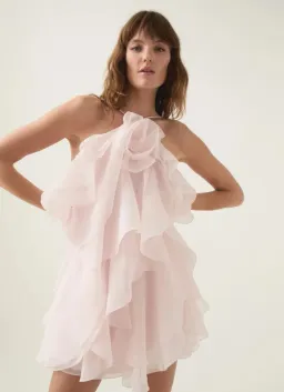 Aje Pandorea Layered Mini Dress Pastel Pink Size 12 for rent on The Volte - image 4