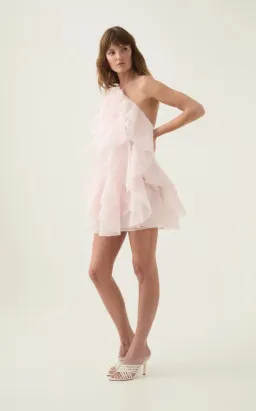 Aje Pandorea Layered Mini Dress Pastel Pink Size 12 for rent on The Volte - image 2