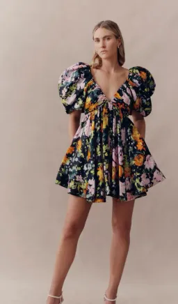 Aje Gabrielle Plunge Mini Dress Midnight Floral size 8 for rent on The Volte - image 5
