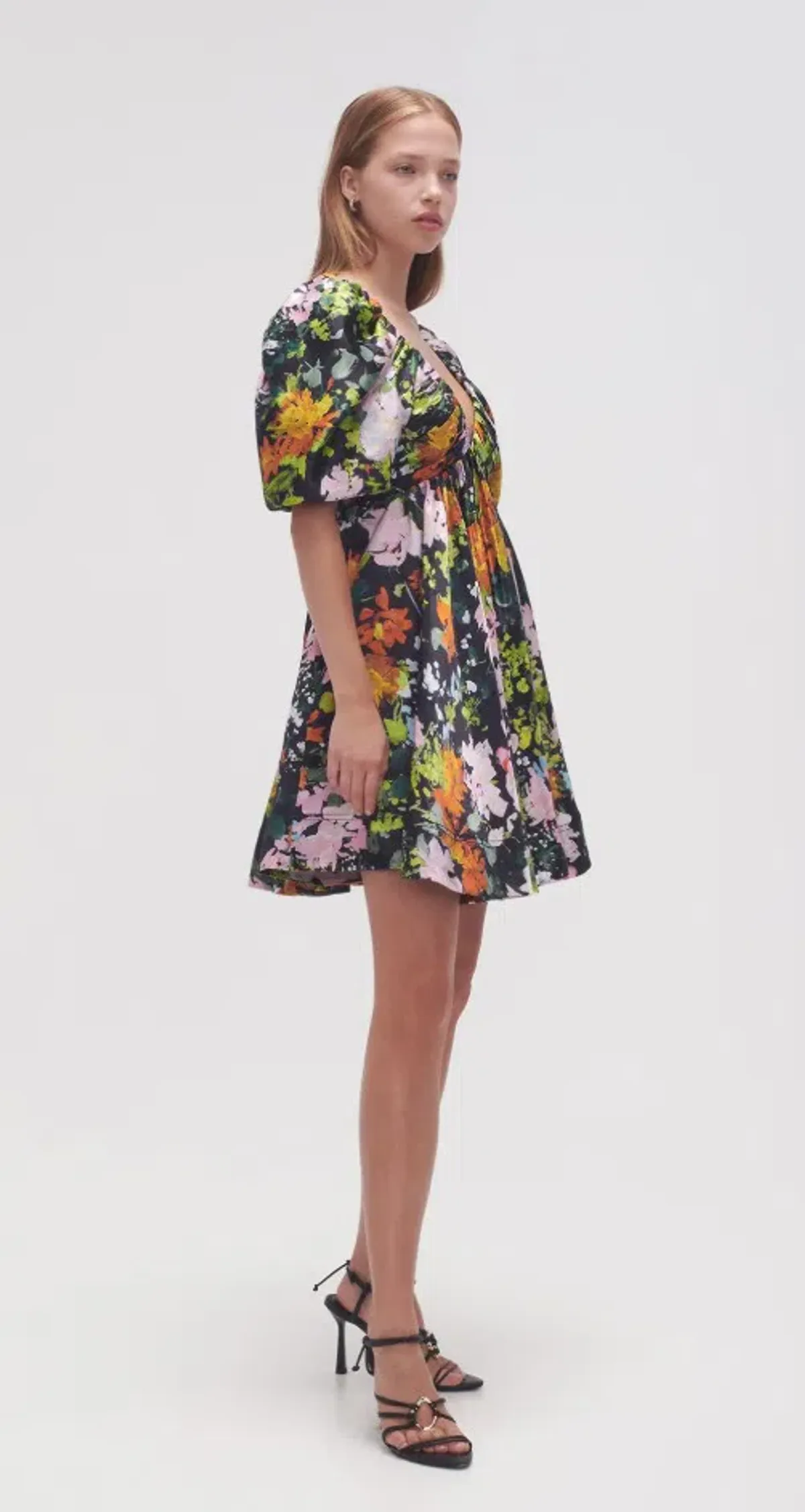 Aje Gabrielle Plunge Mini Dress Midnight Floral size 8 - Image 3