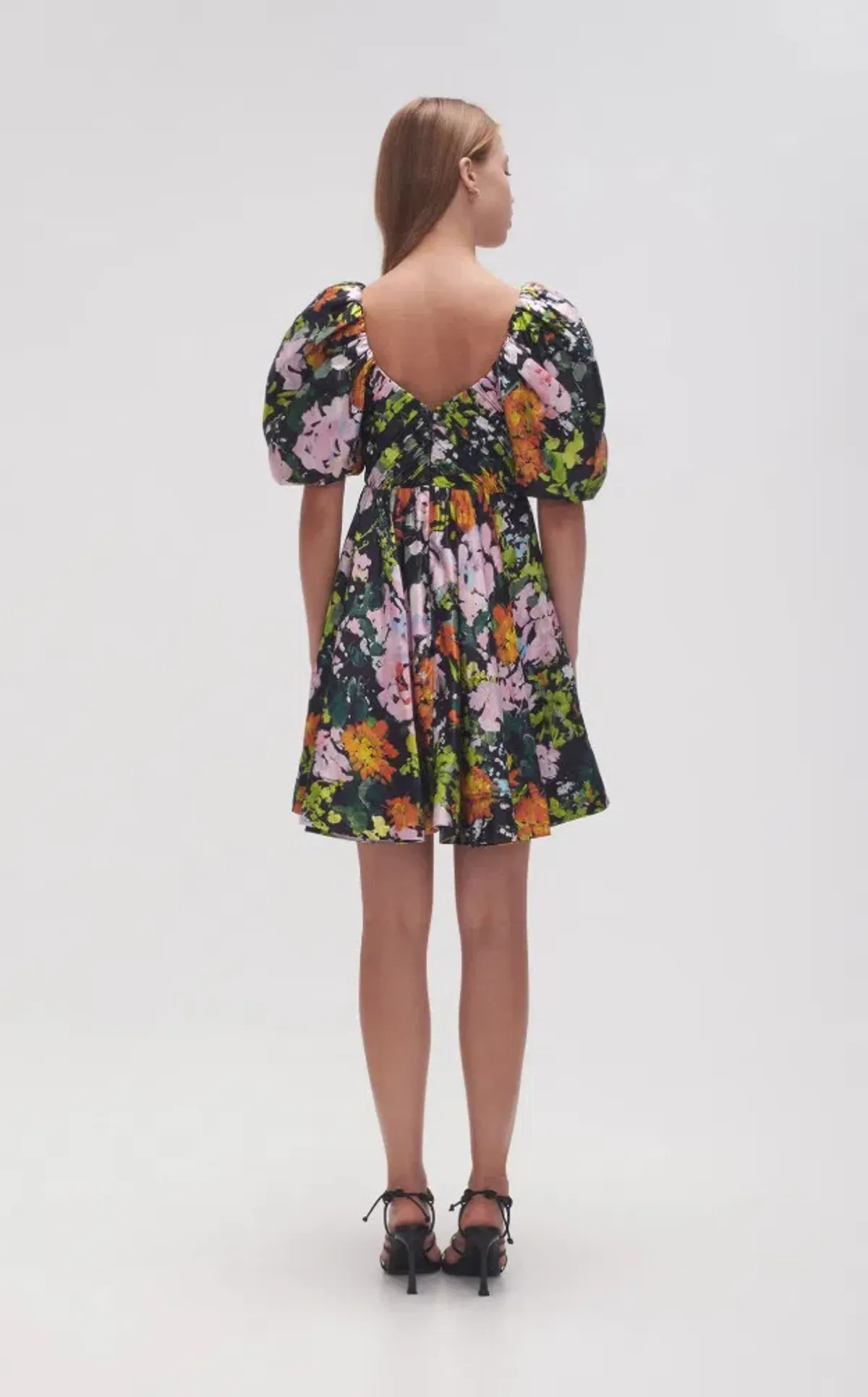 Aje Gabrielle Plunge Mini Dress Midnight Floral size 8 for rent on The Volte - main image