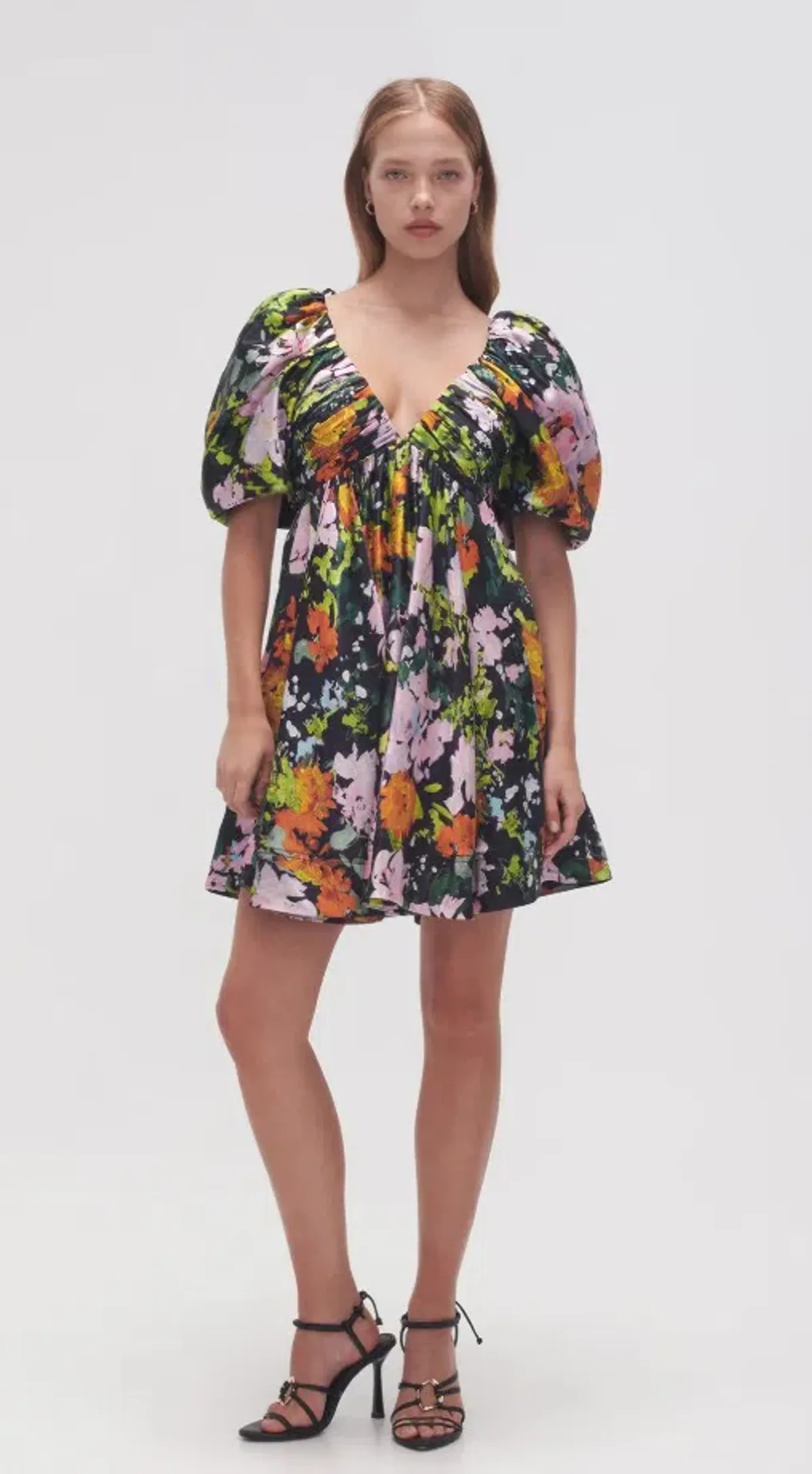 Aje Gabrielle Plunge Mini Dress Midnight Floral size 8 - Image 4