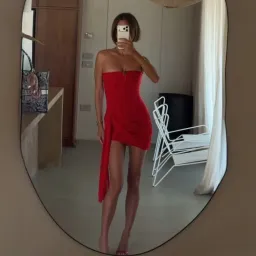 Leau Mira Mesh Corset Dress - Red Size Large for rent on The Volte - image 3