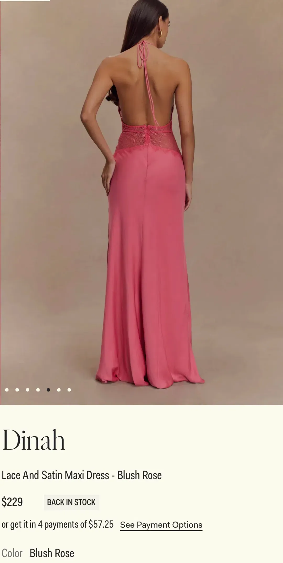 Dinah Lace And Satin Maxi Dress Blush Rose size 6 for rent on The Volte - main image
