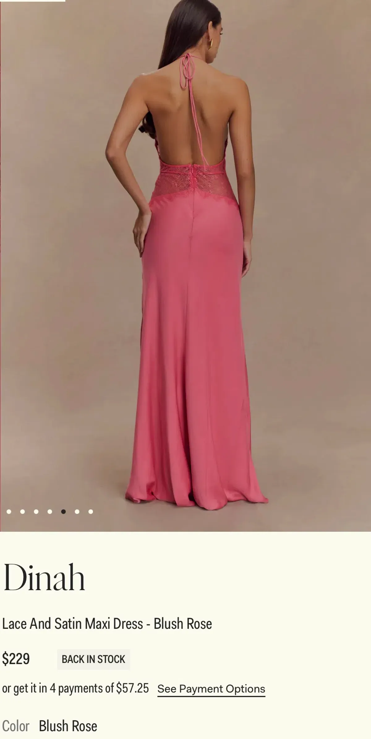 Dinah Lace And Satin Maxi Dress Blush Rose size 6 - Image 2