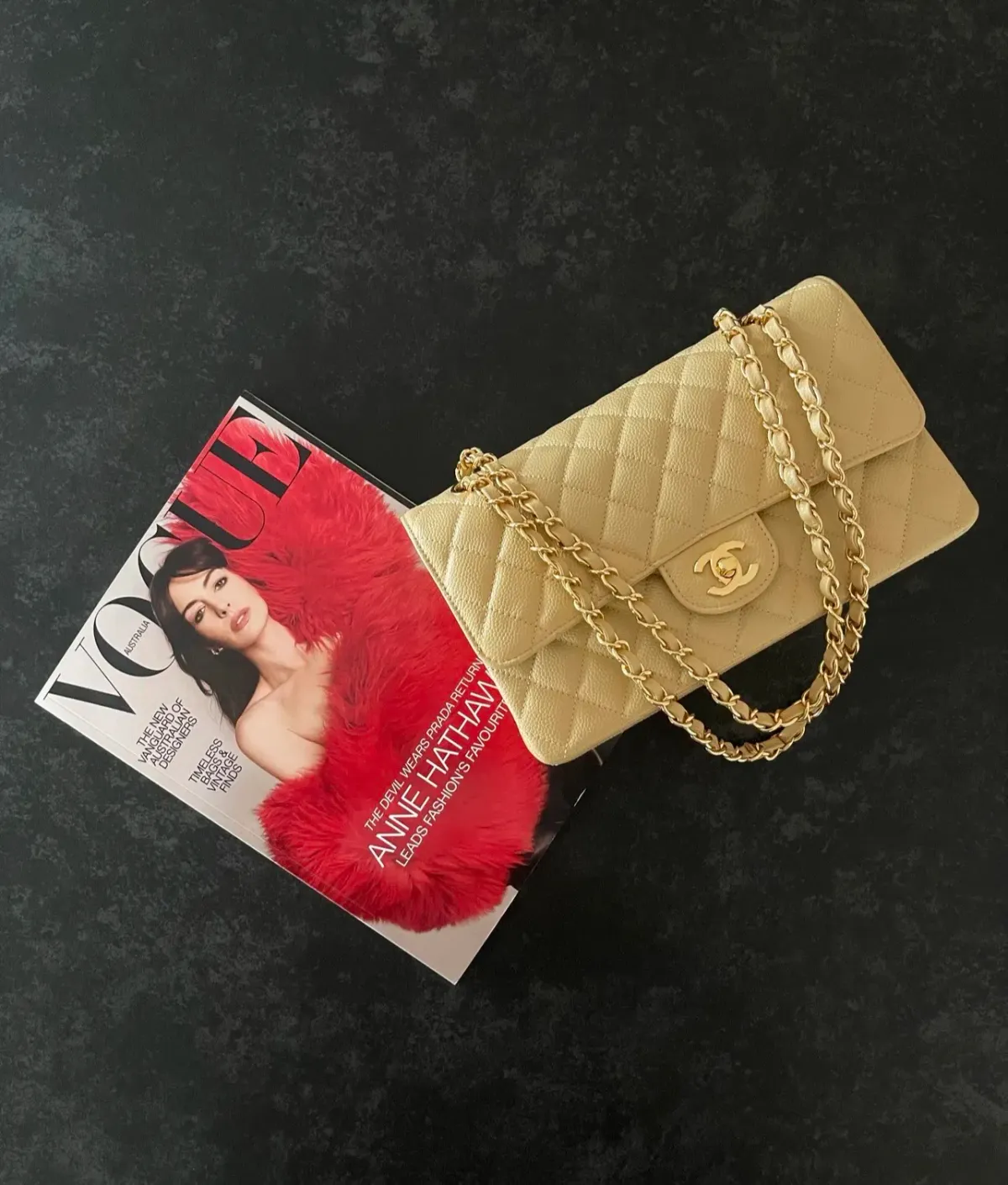 Chanel Classic Beige Medium Flap Handbag - Image 4