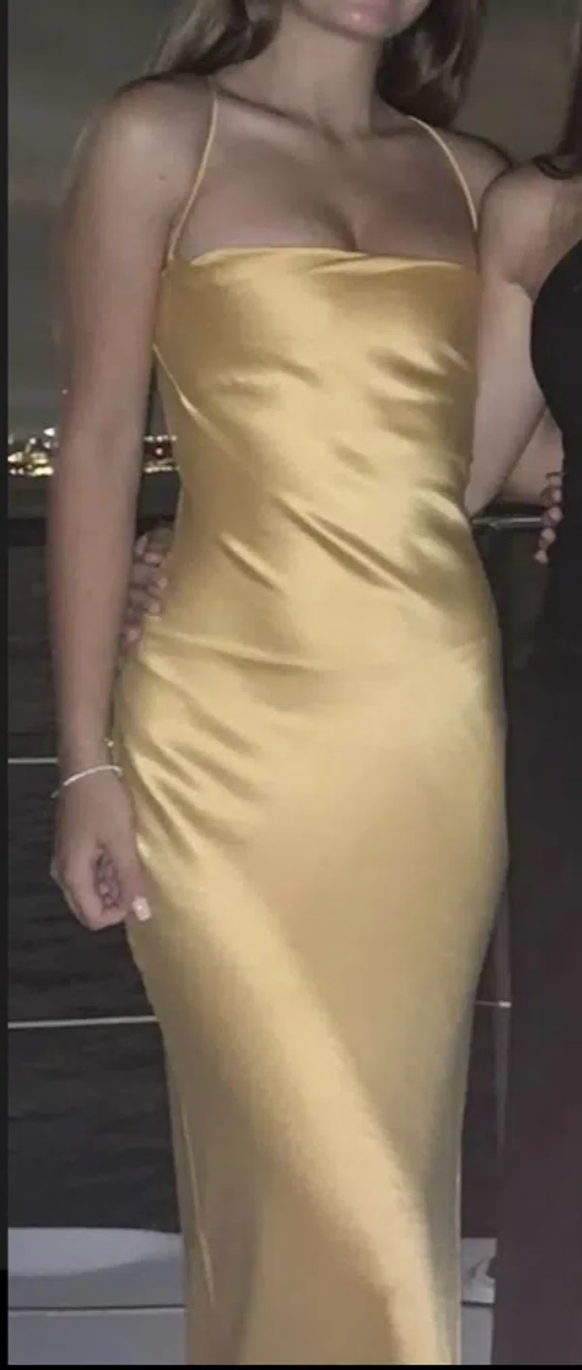 Sydney Straight Neck Slip Maxi Dress Yellow Size 6 - Image 3