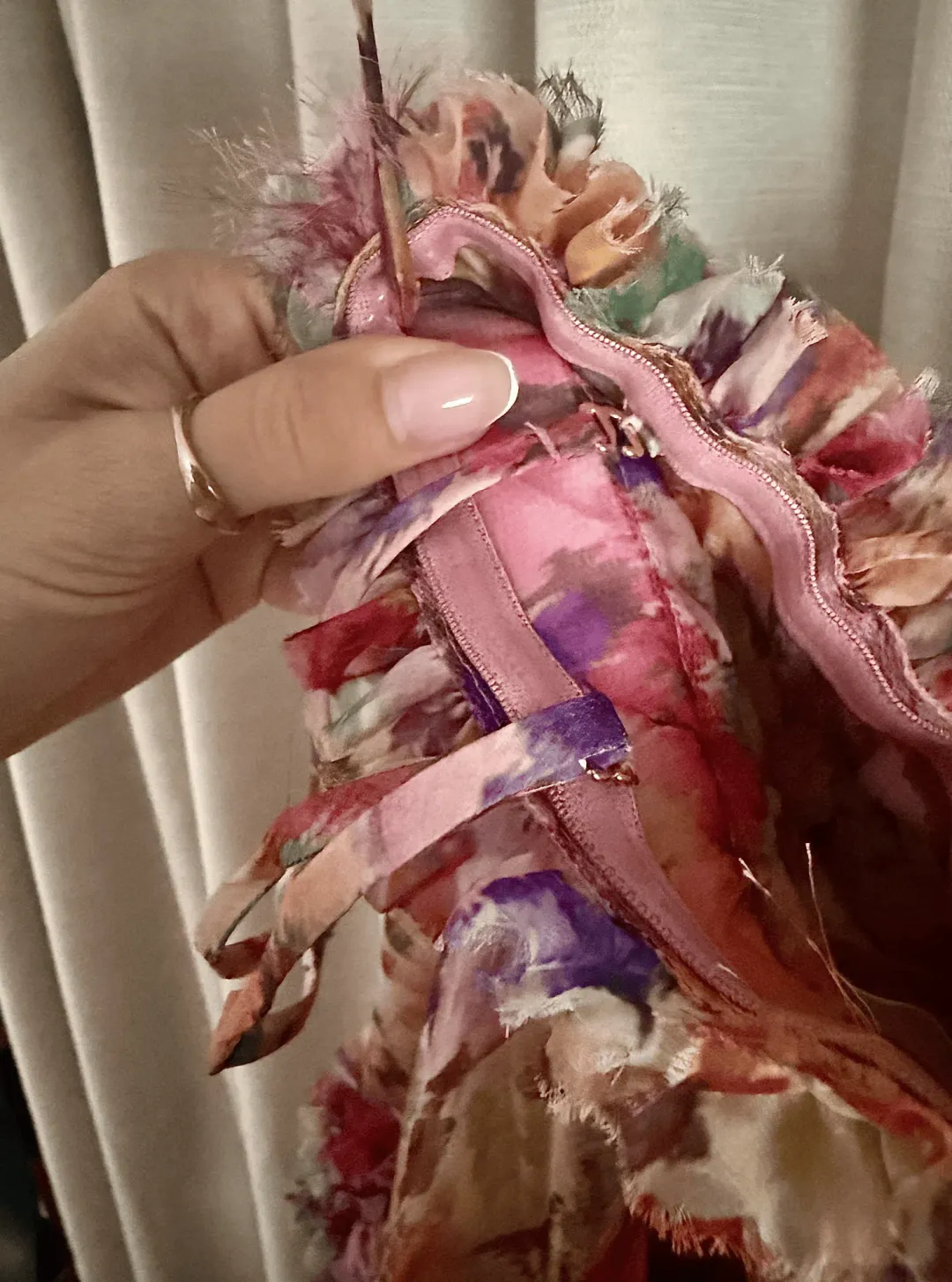 Zimmermann Luna Ruffle Bandeau Gown Multi Floral Size 0 / AU 8 for rent on The Volte - main image