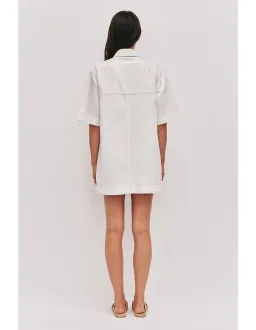 Aje Studio Lumi Denim Mini Tunic Dress Cream Size 12 for rent on The Volte - image 5