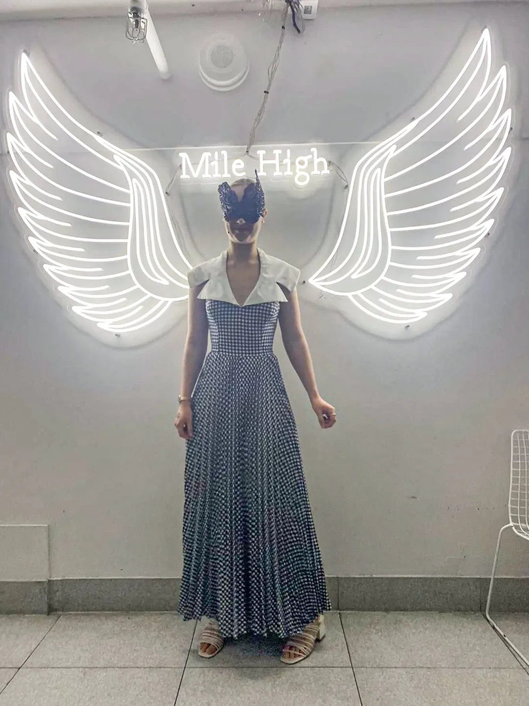 Vintage 1960's Lapel Black and White Maxi Dress Size 6 / 8 for rent on The Volte - main image