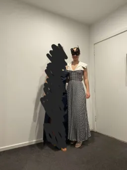 Vintage 1960's Lapel Black and White Maxi Dress Size 6 / 8 for rent on The Volte - image 3