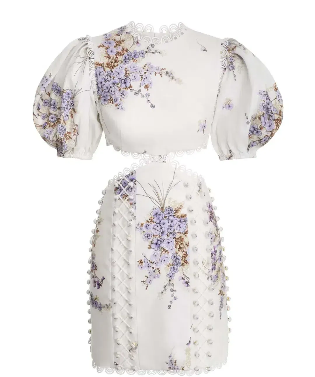 ZIMMERMANN JUDE CUT OUT MINI DRESS FLORAL SIZE 2 / AU 12 for rent on The Volte - main image