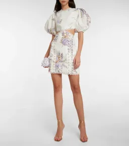 ZIMMERMANN JUDE CUT OUT MINI DRESS FLORAL SIZE 2 / AU 12 for rent on The Volte - image 1