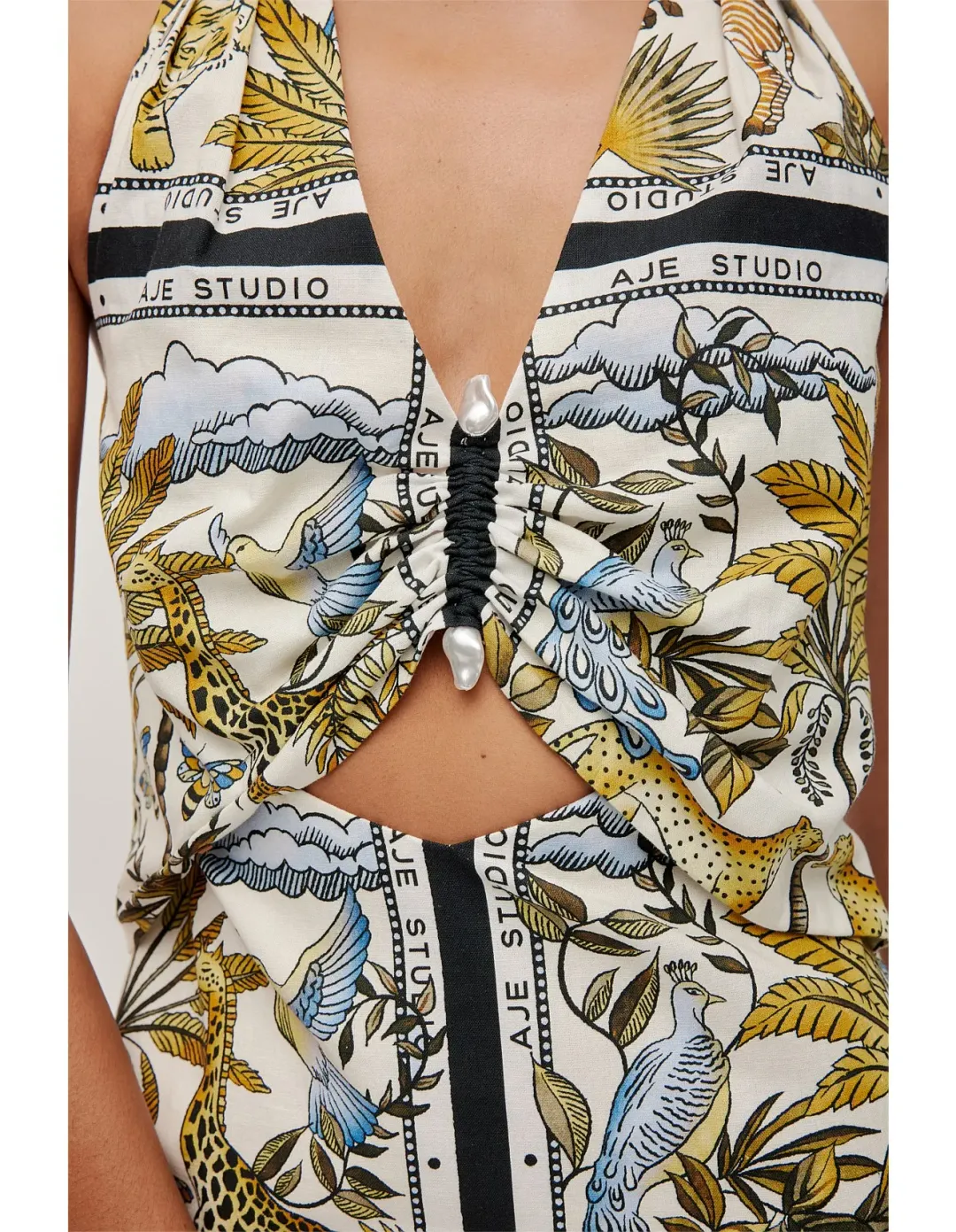 Aje Studio Rio Halter Maxi Dress Print Size 8 for rent on The Volte - main image