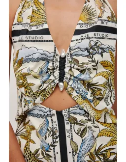 Aje Studio Rio Halter Maxi Dress Print Size 10 for rent on The Volte - image 3