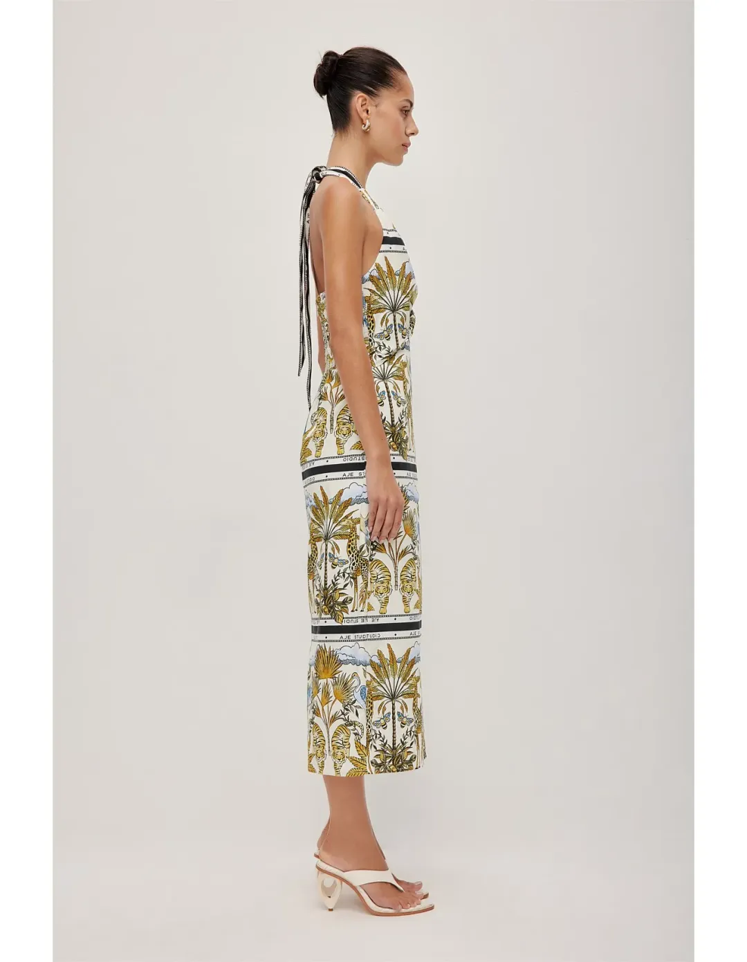 Aje Studio Rio Halter Maxi Dress Print Size 10 for rent on The Volte - main image