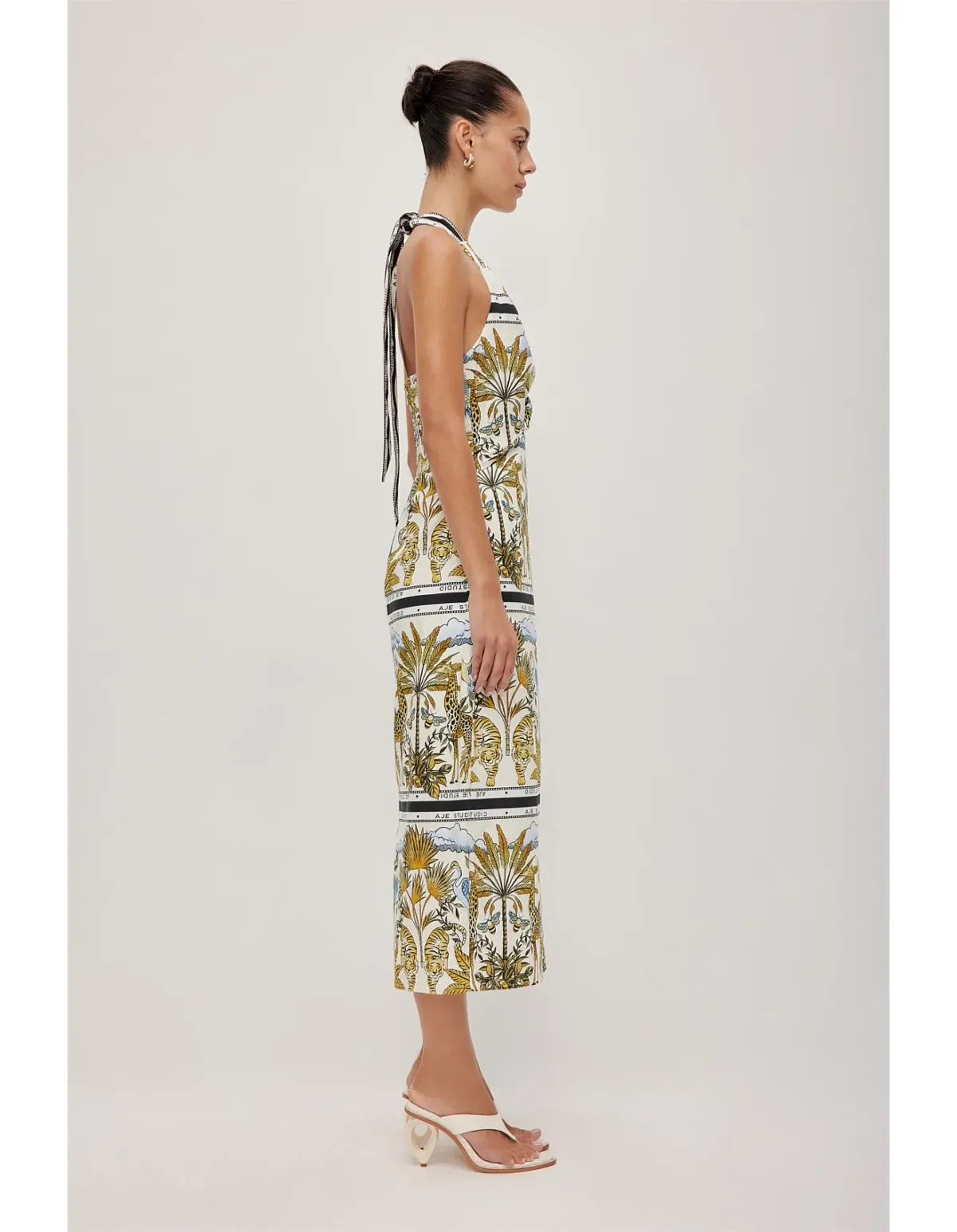 Aje Studio Rio Halter Maxi Dress Print Size 10 - Image 2