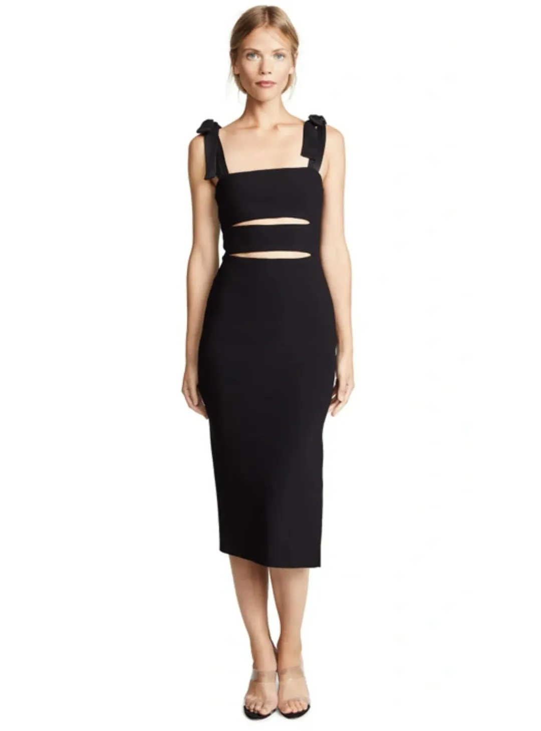 Bec & Bridge Tasha Cutout Midi Dress Black Size AU 6 for rent on The Volte - main image