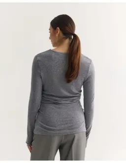 Oxford Lucy Fine Wool Knit Top Grey Size 6 for rent on The Volte - image 3