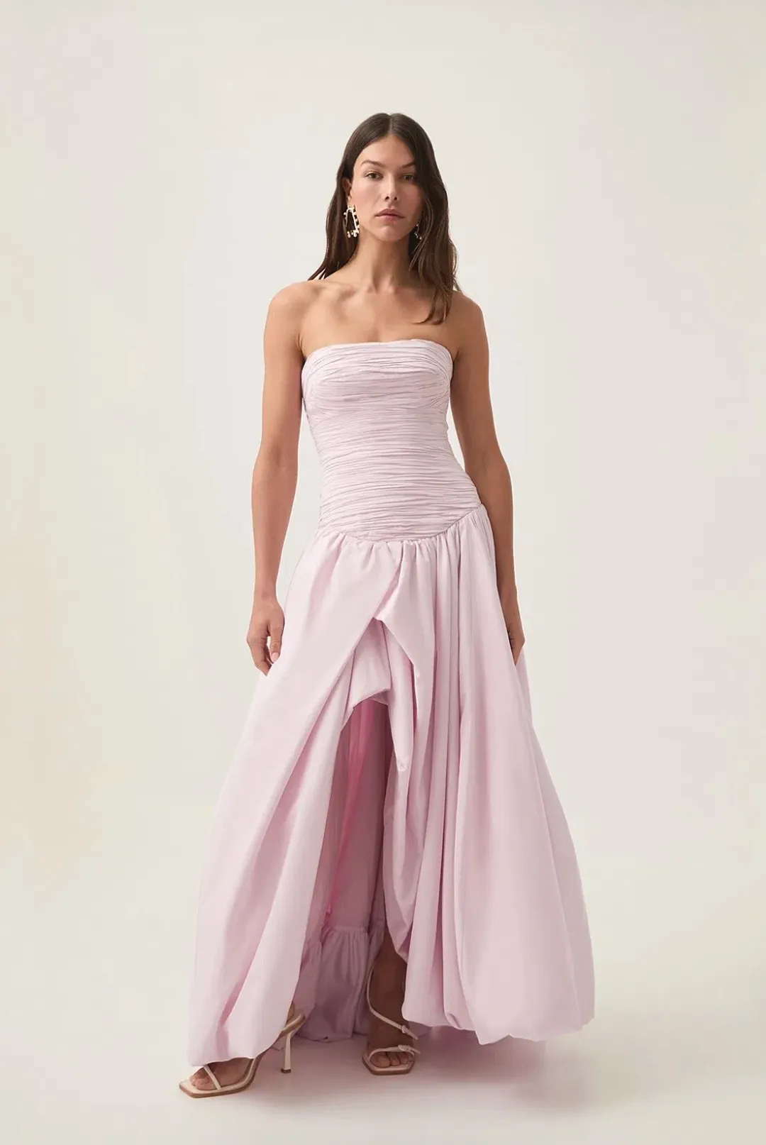 AJE - Violette Bubble Hem Maxi Dress in Pastel Pink Size 10 for rent on The Volte - main image