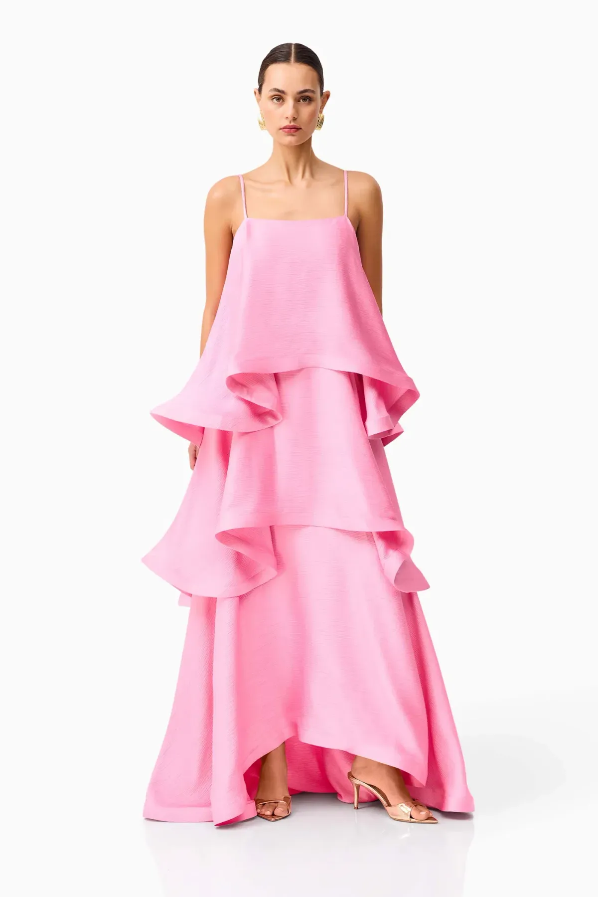 Elliatt Tilly Tiered Maxi Dress in Pink size M - Image 3
