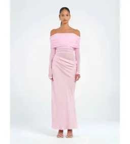 Benni Yasmin Off Shoulder Maxi Dress in Pink Size AU8 for rent on The Volte - image 1