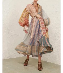 ZIMMERMANN REBELLION STRIPED MIDI DRESS for rent on The Volte - image 1