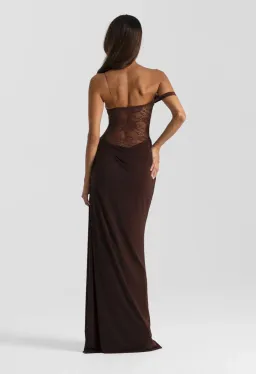 Natalie Rolt Sloane Dress in Espresso Size M for rent on The Volte - image 2