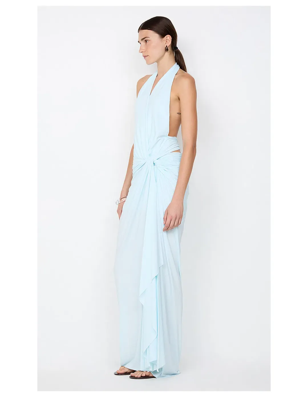 Bec & Bridge Clementine Twist Maxi Dress in Arctic Blue Size AU 4 for rent on The Volte - main image