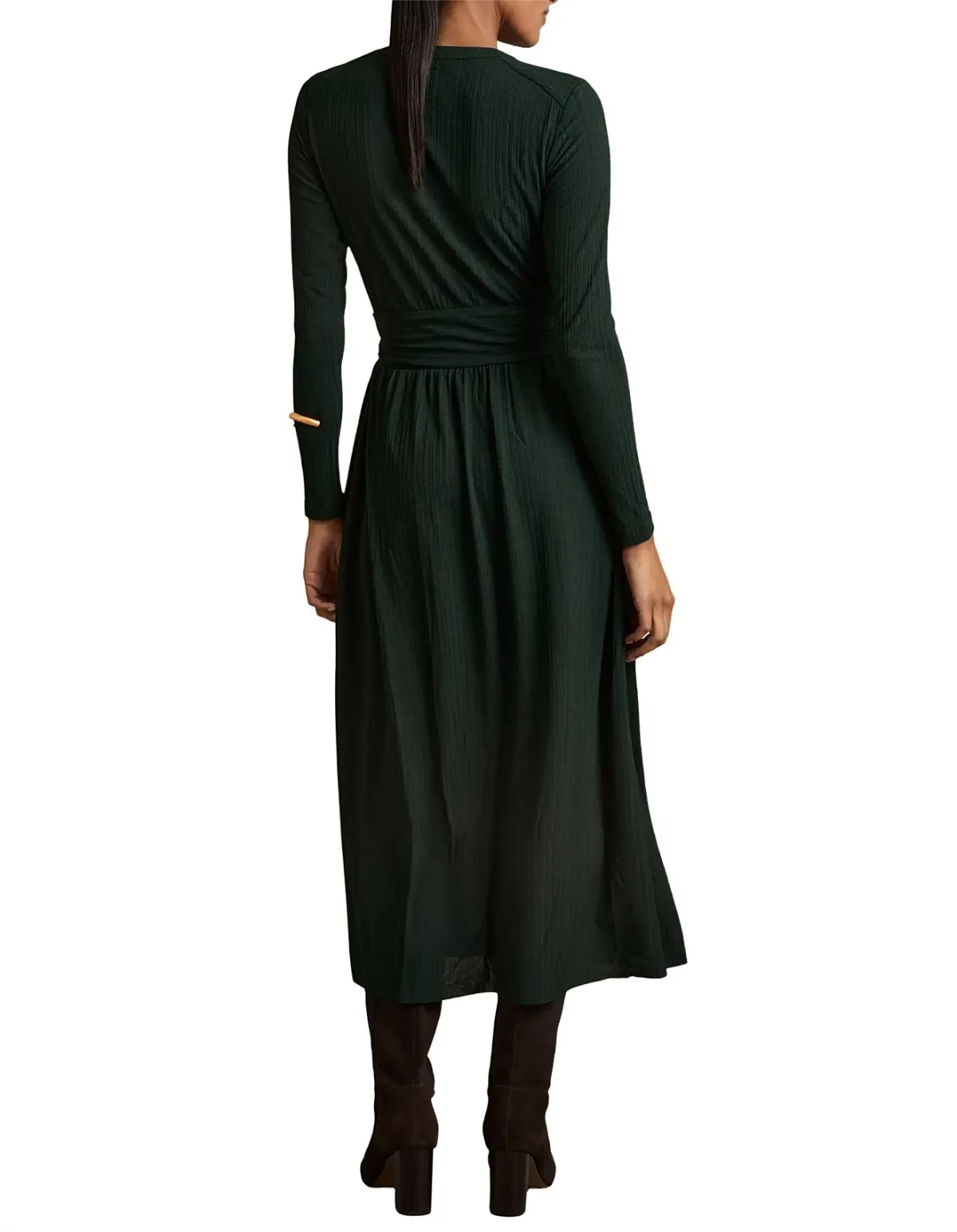 Reiss Madeline Wrap Tie Midi Dress Green Size 6 - Image 2