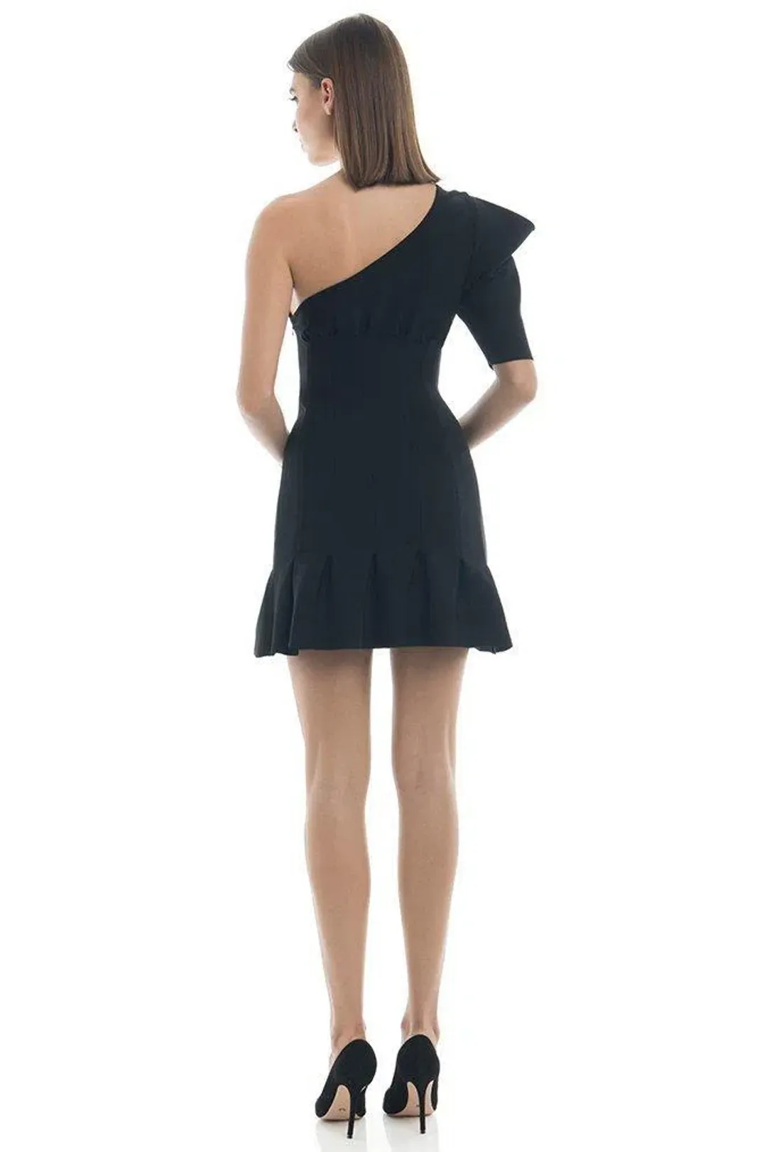 MISHA Soraya Mini Dress Black Size 12 for rent on The Volte - main image